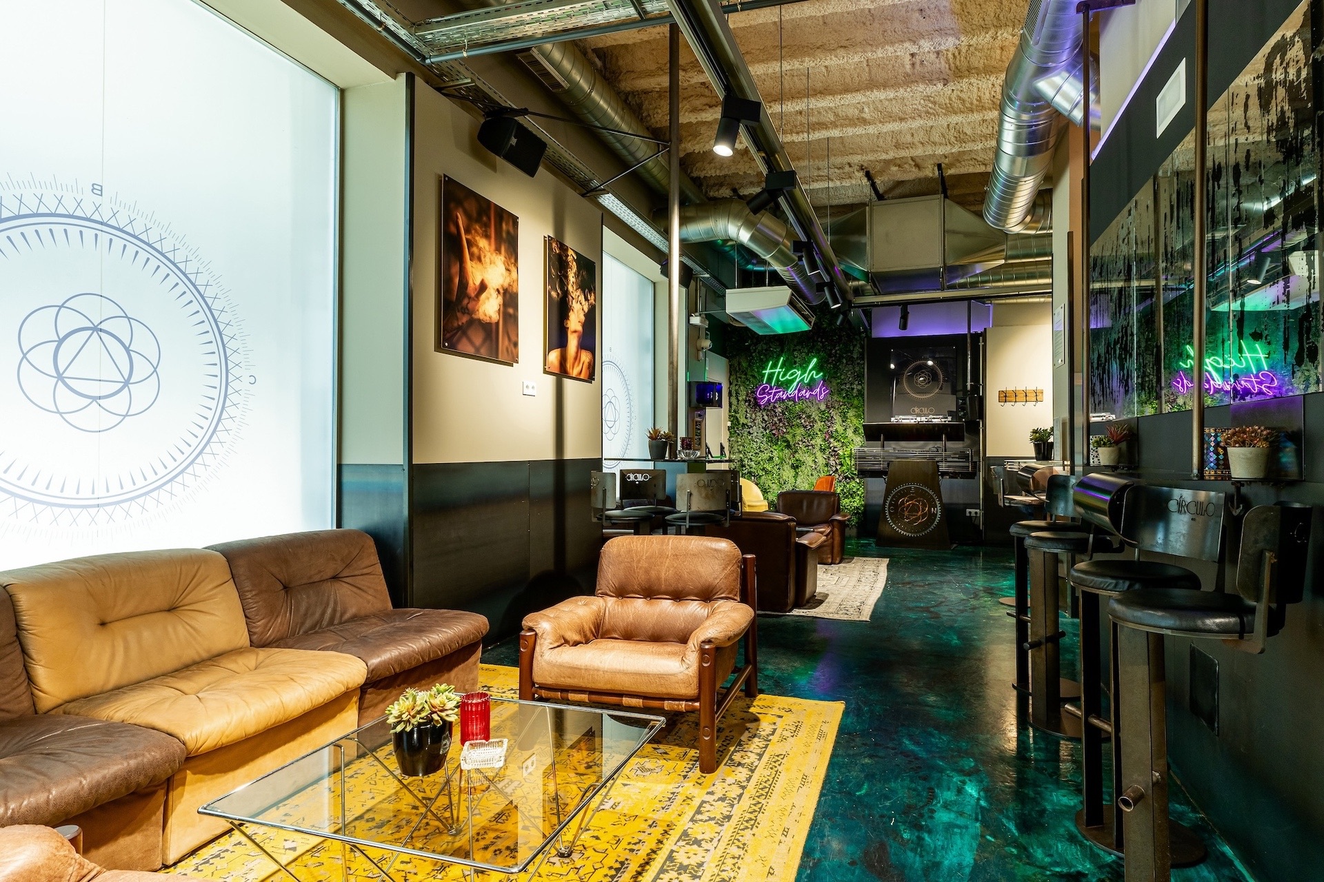 Loungeutrymme i cannabis-klubben Circulo Barcelona